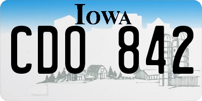 IA license plate CDO842