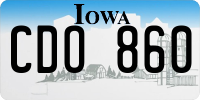 IA license plate CDO860