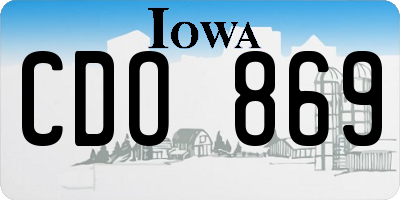 IA license plate CDO869