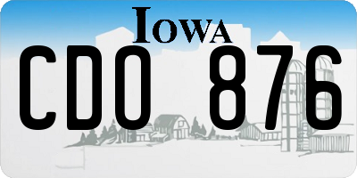 IA license plate CDO876