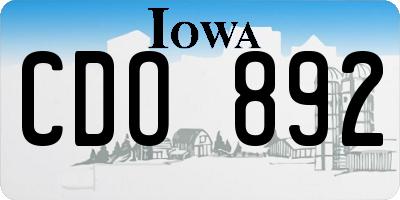 IA license plate CDO892
