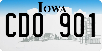 IA license plate CDO901