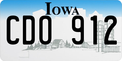 IA license plate CDO912