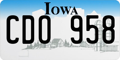 IA license plate CDO958