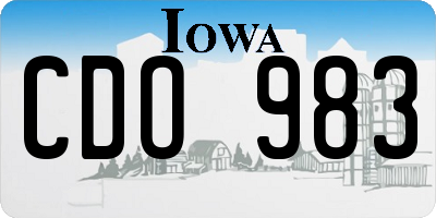 IA license plate CDO983