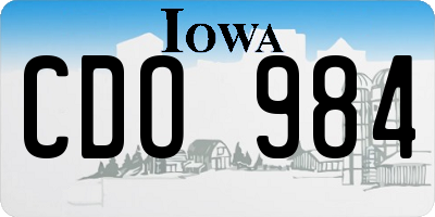 IA license plate CDO984