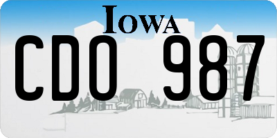 IA license plate CDO987