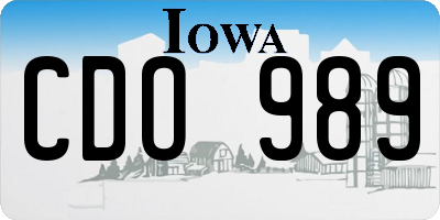 IA license plate CDO989