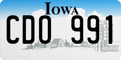 IA license plate CDO991