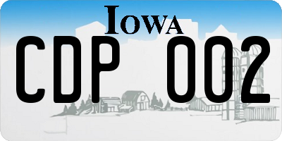 IA license plate CDP002