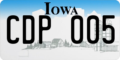 IA license plate CDP005