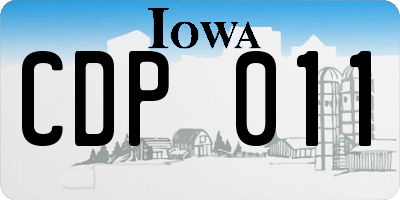 IA license plate CDP011