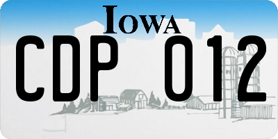 IA license plate CDP012