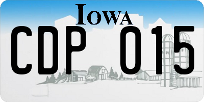 IA license plate CDP015