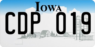 IA license plate CDP019