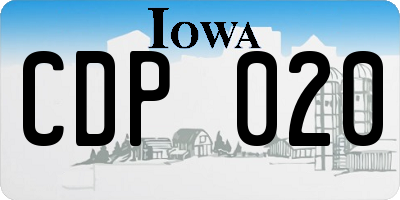 IA license plate CDP020