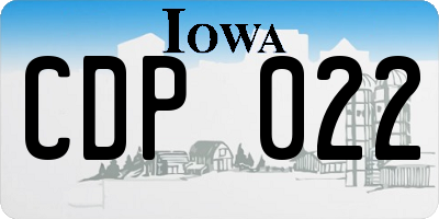 IA license plate CDP022