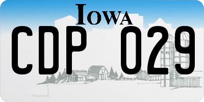 IA license plate CDP029