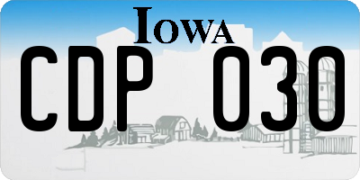 IA license plate CDP030