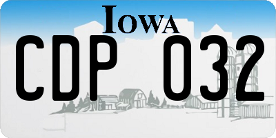 IA license plate CDP032