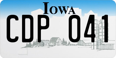 IA license plate CDP041