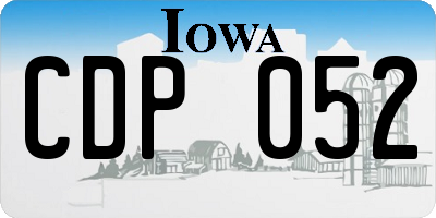 IA license plate CDP052