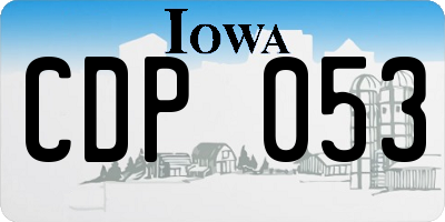 IA license plate CDP053