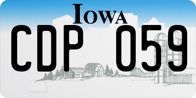 IA license plate CDP059