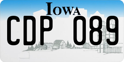 IA license plate CDP089