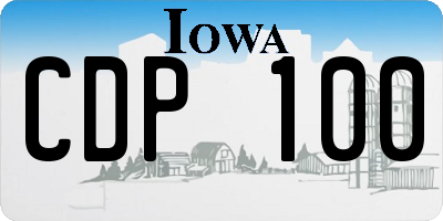 IA license plate CDP100