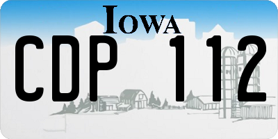 IA license plate CDP112