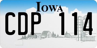IA license plate CDP114