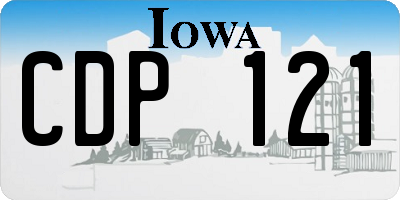 IA license plate CDP121