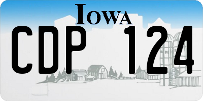 IA license plate CDP124