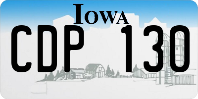 IA license plate CDP130