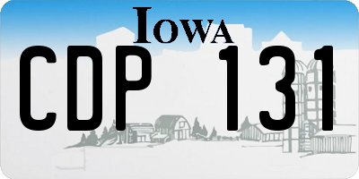 IA license plate CDP131
