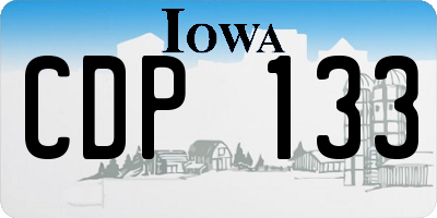 IA license plate CDP133