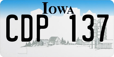 IA license plate CDP137