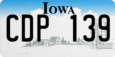 IA license plate CDP139