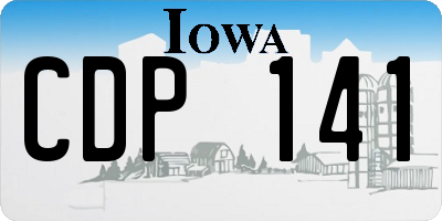 IA license plate CDP141