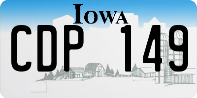 IA license plate CDP149