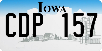 IA license plate CDP157