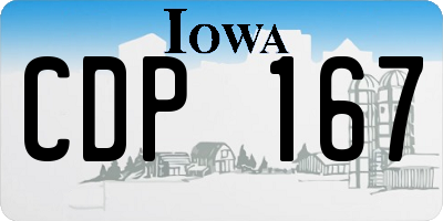 IA license plate CDP167