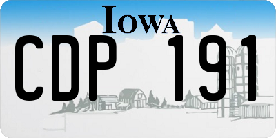 IA license plate CDP191
