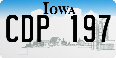 IA license plate CDP197