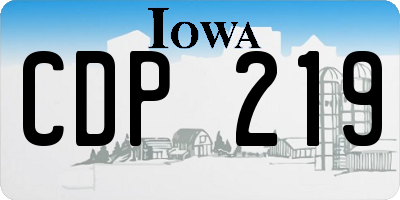 IA license plate CDP219