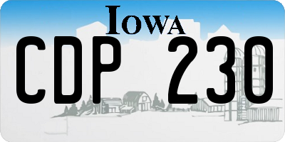 IA license plate CDP230