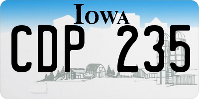 IA license plate CDP235