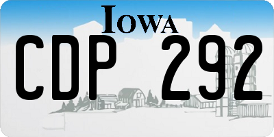 IA license plate CDP292