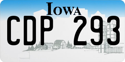 IA license plate CDP293